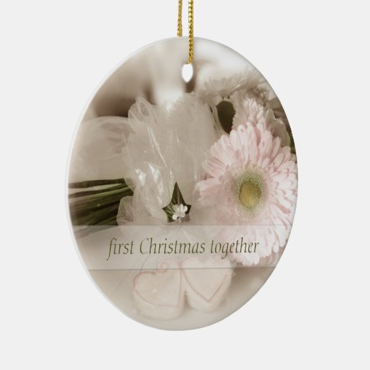 Eerste Kerstmis samen - Weddenschap Keramisch Ornament (Rechts)