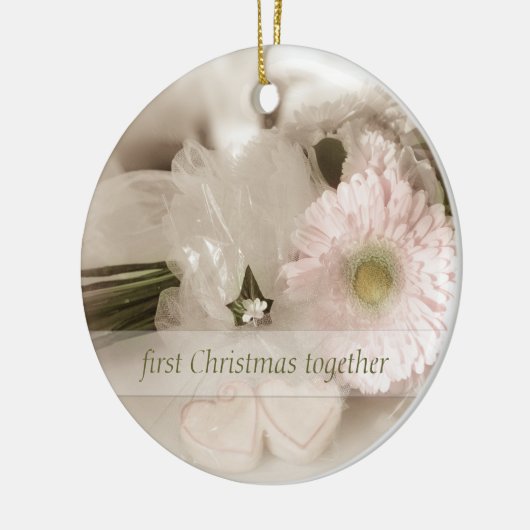 Eerste Kerstmis samen - Weddenschap Keramisch Ornament (Links)
