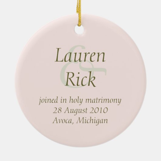 Eerste Kerstmis samen - Weddenschap Keramisch Ornament (Achterkant)