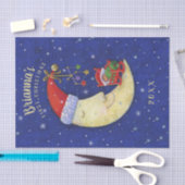 Eerste Kerstmis Santa Moon Monogrammed Naam Tissuepapier (Craft)