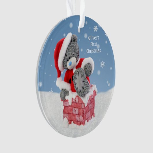 Eerste Kerstmis, Santa Teddy Bear Ornament (voorkant)