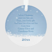 Eerste Kerstmis, Santa Teddy Bear Ornament (achterkant)