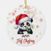 Eerste Kerstmis schattig Panda baby Ornament (Voorkant)