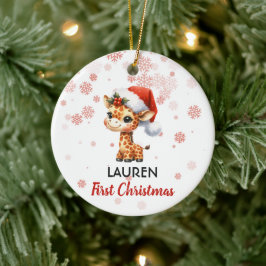 Eerste Kerstmis schattige Giraffe baby Ornament