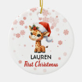 Eerste Kerstmis schattige Giraffe baby Ornament (Voorkant)