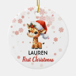 Eerste Kerstmis schattige Giraffe baby Ornament