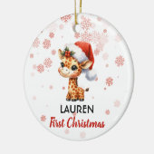 Eerste Kerstmis schattige Giraffe baby Ornament (Links)