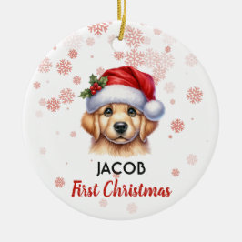 Eerste Kerstmis schattige Golden halen baby Orname Keramisch Ornament