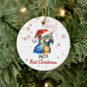 Eerste Kerstmis schattige Macaw Parrot baby Orname Keramisch Ornament