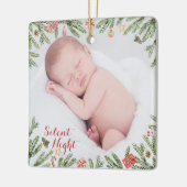 Eerste Kerstmis - Silent Night Photo Keramisch Ornament (Links)