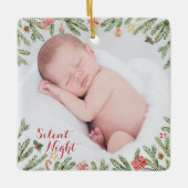Eerste Kerstmis - Silent Night Photo Keramisch Ornament (Voorkant)