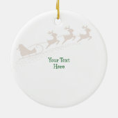 Eerste Kerstmis Sleigh Rendier Naam Kleurrijk Keramisch Ornament (Achterkant)