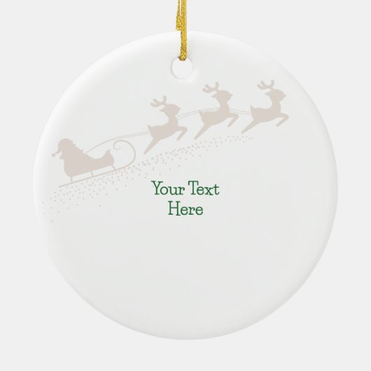 Eerste Kerstmis Sleigh Rendier Naam Kleurrijk Keramisch Ornament (Achterkant)