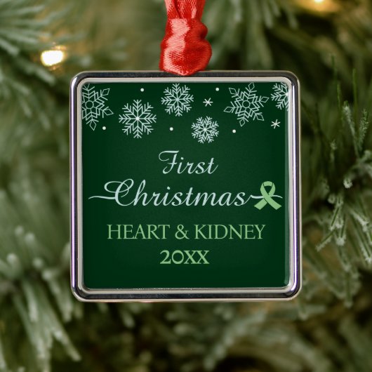 Eerste Kerstmis Sneeuwvlok Custom Transplant Metalen Ornament (Boom)