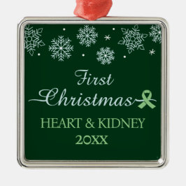 Eerste Kerstmis Sneeuwvlok Custom Transplant Metalen Ornament