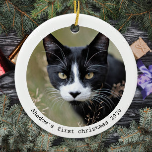 Eerste Kerstmis - Speciaal Pet Cat Kitten Foto Keramisch Ornament