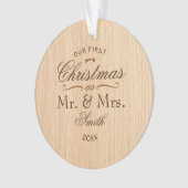 Eerste Kerstmis - Speciaal Rustisch Ornament (voorkant)