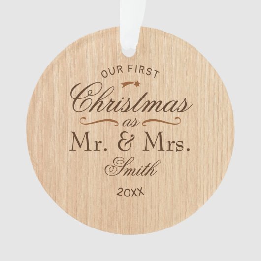 Eerste Kerstmis - Speciaal Rustisch Ornament (voorkant)