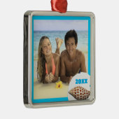 Eerste kerstmis strand thema foto ornament (Rechts)