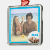 Eerste kerstmis strand thema foto ornament (Links)