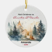 Eerste Kerstmis tante en oom schattig Keramisch Ornament (Voorkant)