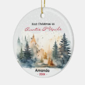 Eerste Kerstmis tante en oom schattig Keramisch Ornament (Links)