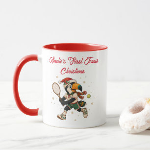 Eerste Kerstmis Tennis Cute Toekan Persoonlijk Mok