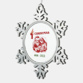 EERSTE KERSTMIS TIN SNEEUWVLOK ORNAMENT (Rechts)