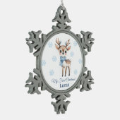 Eerste Kerstmis Tin Sneeuwvlok Ornament (Links)