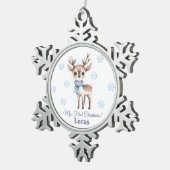 Eerste Kerstmis Tin Sneeuwvlok Ornament (Rechts)