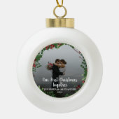 Eerste Kerstmis Together-stel newlyweds foto Keramische Bal Ornament (Voorkant)