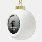 Eerste Kerstmis Together-stel newlyweds foto Keramische Bal Ornament (Rechts)