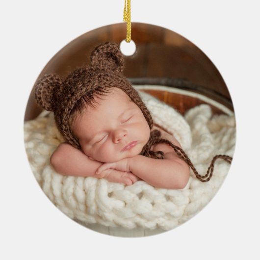 Eerste Kerstmis: Trauck PHOTO BACK Keramisch Ornament (Achterkant)