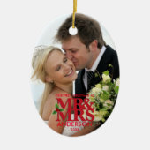 Eerste Kerstmis trouwde Foto Ornament MR en MRS. (Voorkant)