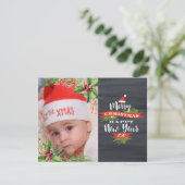 Eerste Kerstmis van baby, Holly Berries Feestdagenkaart (Staand voorkant)