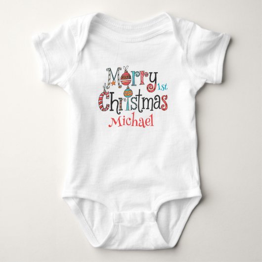 Eerste Kerstmis van baby Romper (Voorkant)