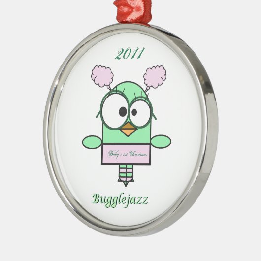Eerste Kerstmis van Bugglejazz Baby in 2011 Metalen Ornament (Links)