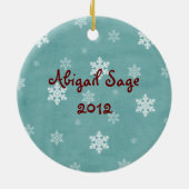 Eerste Kerstmis van Cute Brown Dog Baby Keramisch Ornament (Achterkant)