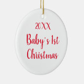 Eerste Kerstmis van de aangepaste baby Keramisch Ornament (Rechts)