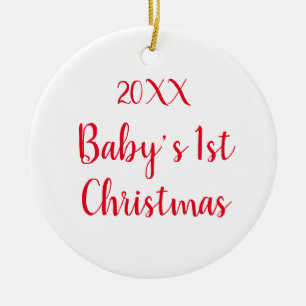 Eerste Kerstmis van de aangepaste baby Keramisch Ornament