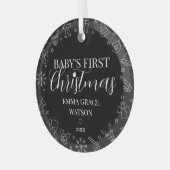 Eerste kerstmis van de baby aangepaste naam aanden glas ornament (Voorkant links)