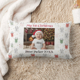 Eerste kerstmis van de baby Aangepaste naam foto r Kussen