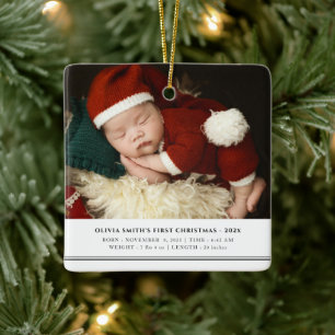 Eerste Kerstmis van de baby Aankondiging geboorte Keramisch Ornament
