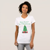 Eerste Kerstmis van de baby Bump T-shirt (Voorkant volledig)