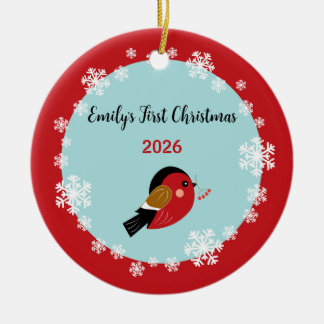 Eerste kerstmis van de baby, fotodecoratie keramisch ornament