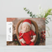 Eerste kerstmis van de baby minimalistische esthet feestdagenkaart (Staand voorkant)