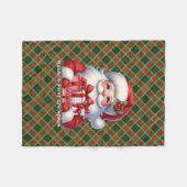 Eerste kerstmis van de baby naam Santa Claus Fleece Deken (Voorkant (Horizontaal))