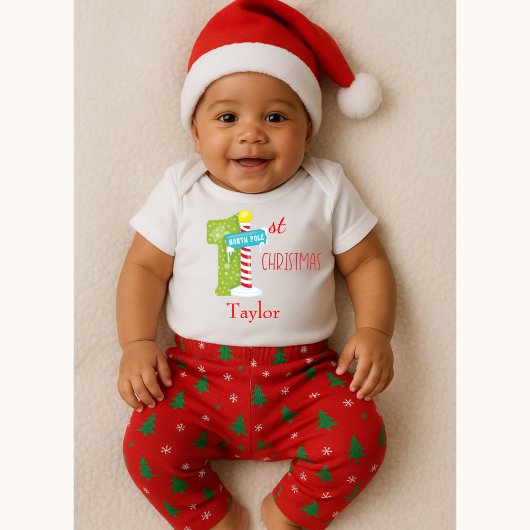 Eerste Kerstmis van de baby Noordpool Thema Romper