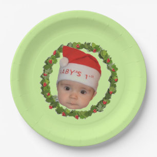 Eerste Kerstmis van de baby Papieren Bordje