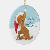 Eerste Kerstmis van de baby (Rendier) Keramisch Ornament (Rechts)